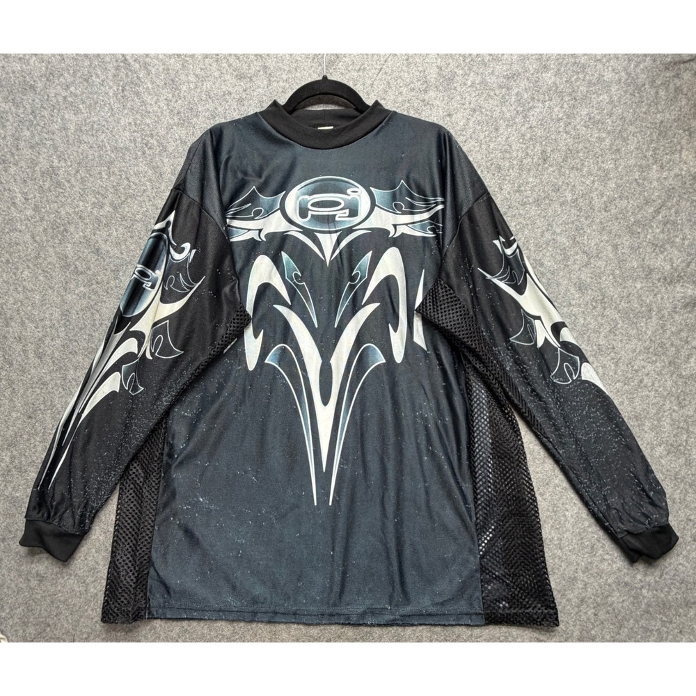 Vintage JT Racing Paintball Jersey USA Mesh Tribal Cyber Y2K Gorpcore XL Flawed